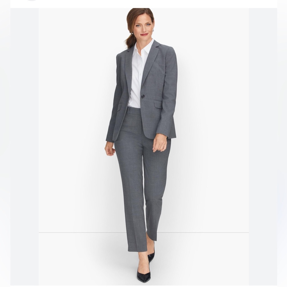 Talbots Gray Women's Pant Suit - Tailored Blazer & Slim Pants